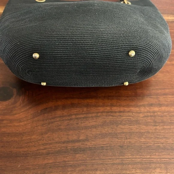 Eric Javits Vintage Black Squishee Woven Shoulder Tote Bag - Picture 4 of 13